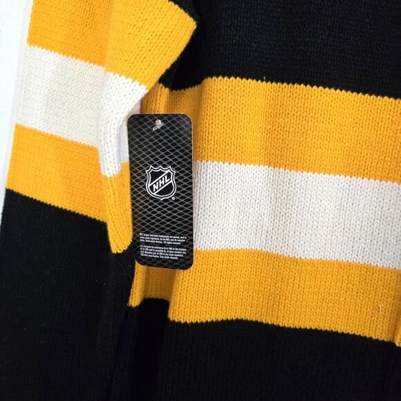 New Boston Bruins Mitchell and Ness Centennial Stripe Cardigan Sweater Size XS - Picture 11 of 13